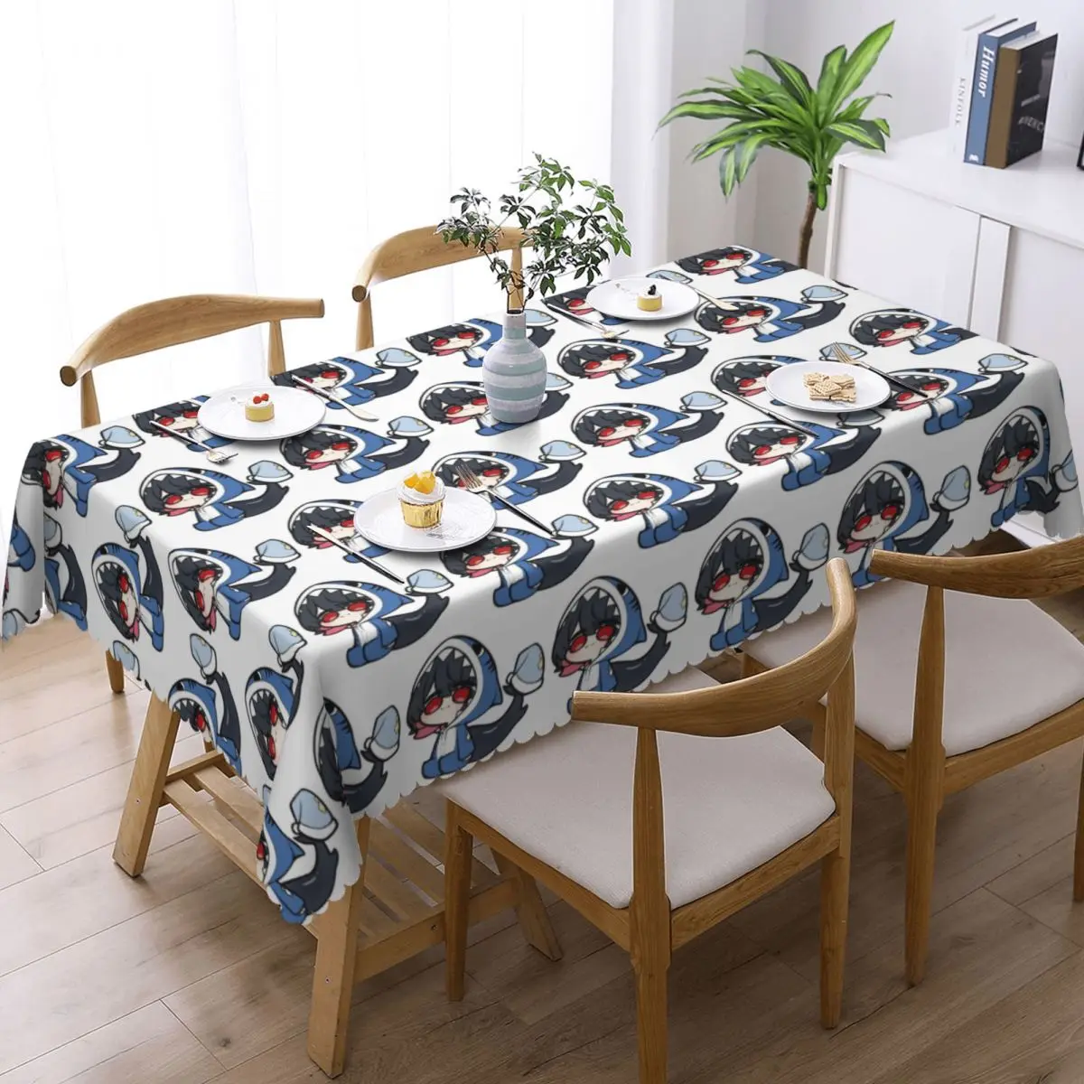 Anime Zenless Zone Zero Sleepy Ellen Joe Custom Rectangular Tablecloth Waterproof Table Cover for Party Decorations Table Cloth
