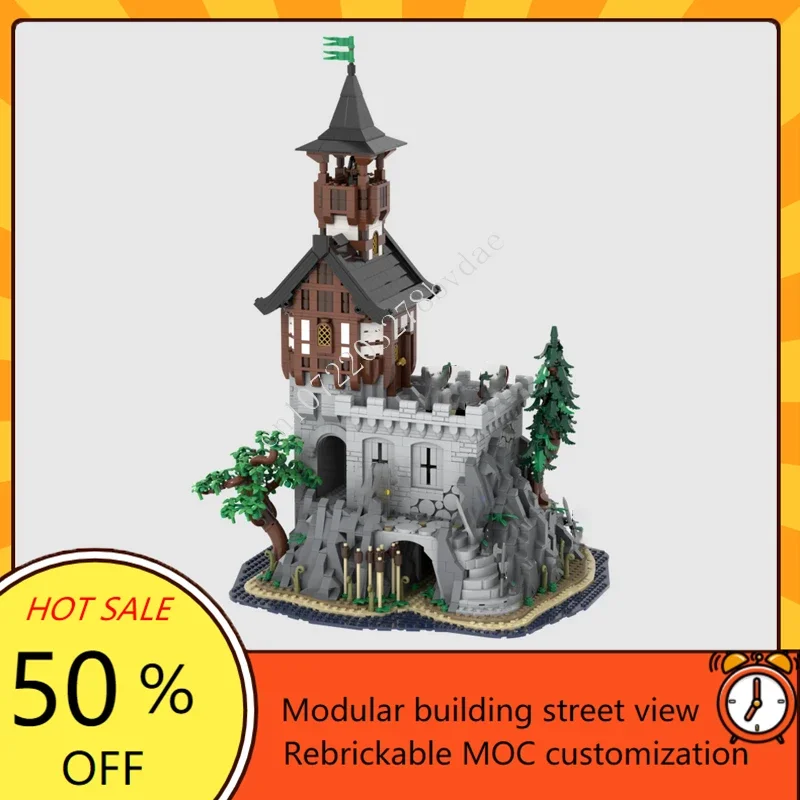 2962PCS MOC Medieval Castle Custom Puzzle Model Medieval Rock Tower Technical DIY Assembly Set Toy For Adult Holiday Xmas Gift