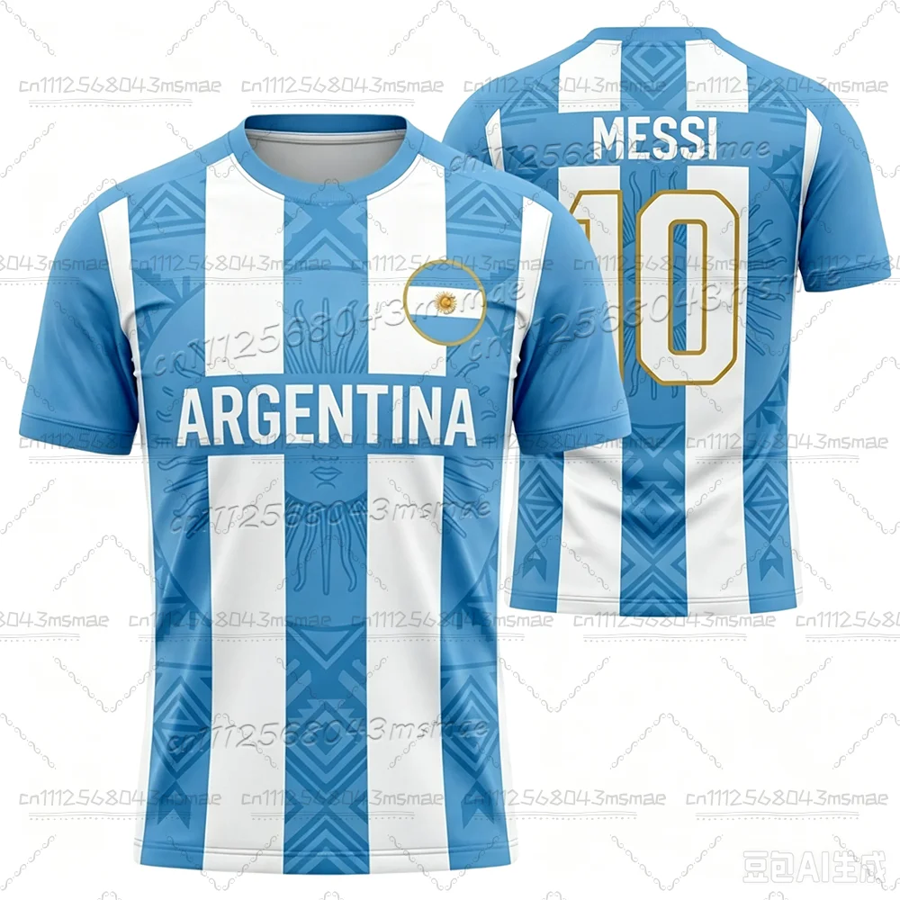 2026 Neues Fußball-Outfit T-Shirt-Shorts-Set für Männer und Frauen Harajuku Argentinische Fans Top Shorts Sommer Kinder 2-teiliges Set – Detail 10