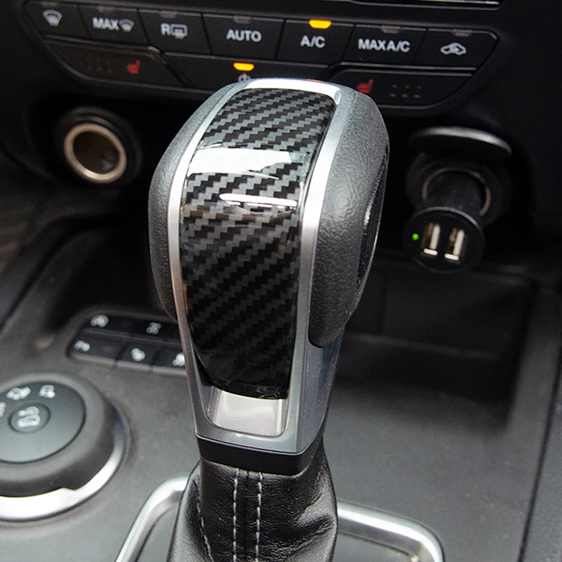 Carbon Fiber Color Interior Gear Shift Knob Decorator Cover for Ford Ranger Raptor Everest Endeavour 2019 2020 2021