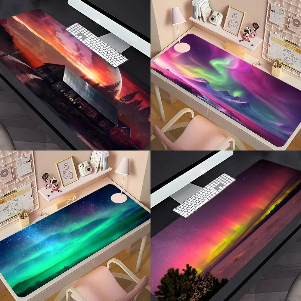 Colorful Aurora Mouse Pad Anime Game Mouse Pad Computer Desk Pad Office Carpet Laptop Mouse Pad