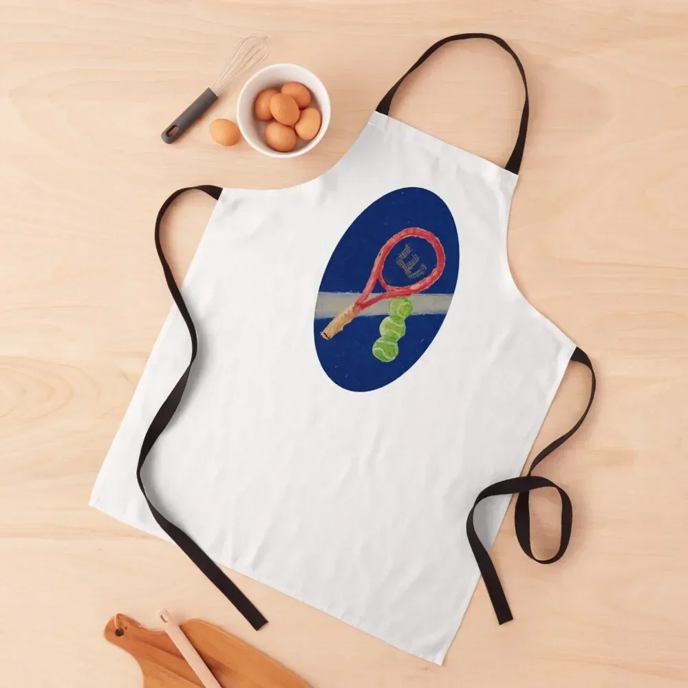 Oil Pastel Tennis Racket Apron for women with pocket Hairdressing Apron