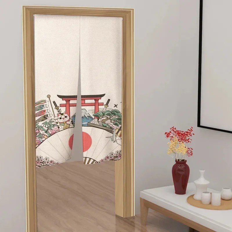 Japanese-Style Warm Curtain Linen Half-Curtain - Mountain Lodge Izakaya Style For Kitchen Entrance Home Decor