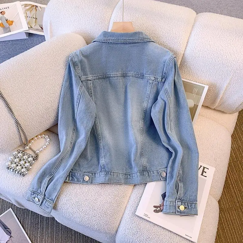 New In Denim Jacket For Women Spring Autumn Korean Fashion Vintage Jean Coats 2024 Female Casual Outerwears