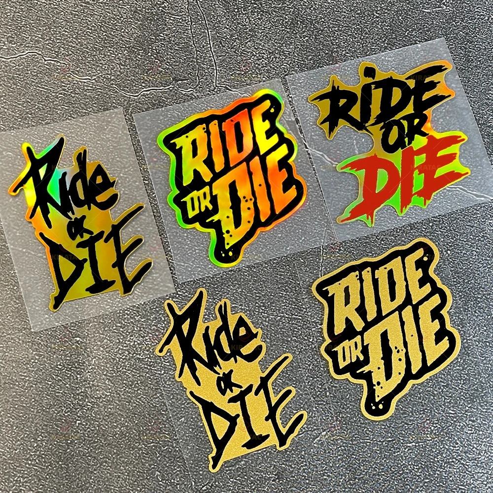 

Набор из 2 золотых наклеек "RIDE OR DIE" из водонепроницаемой виниловой пленки для автомобиля, шлема, велосипедного руля и рамы