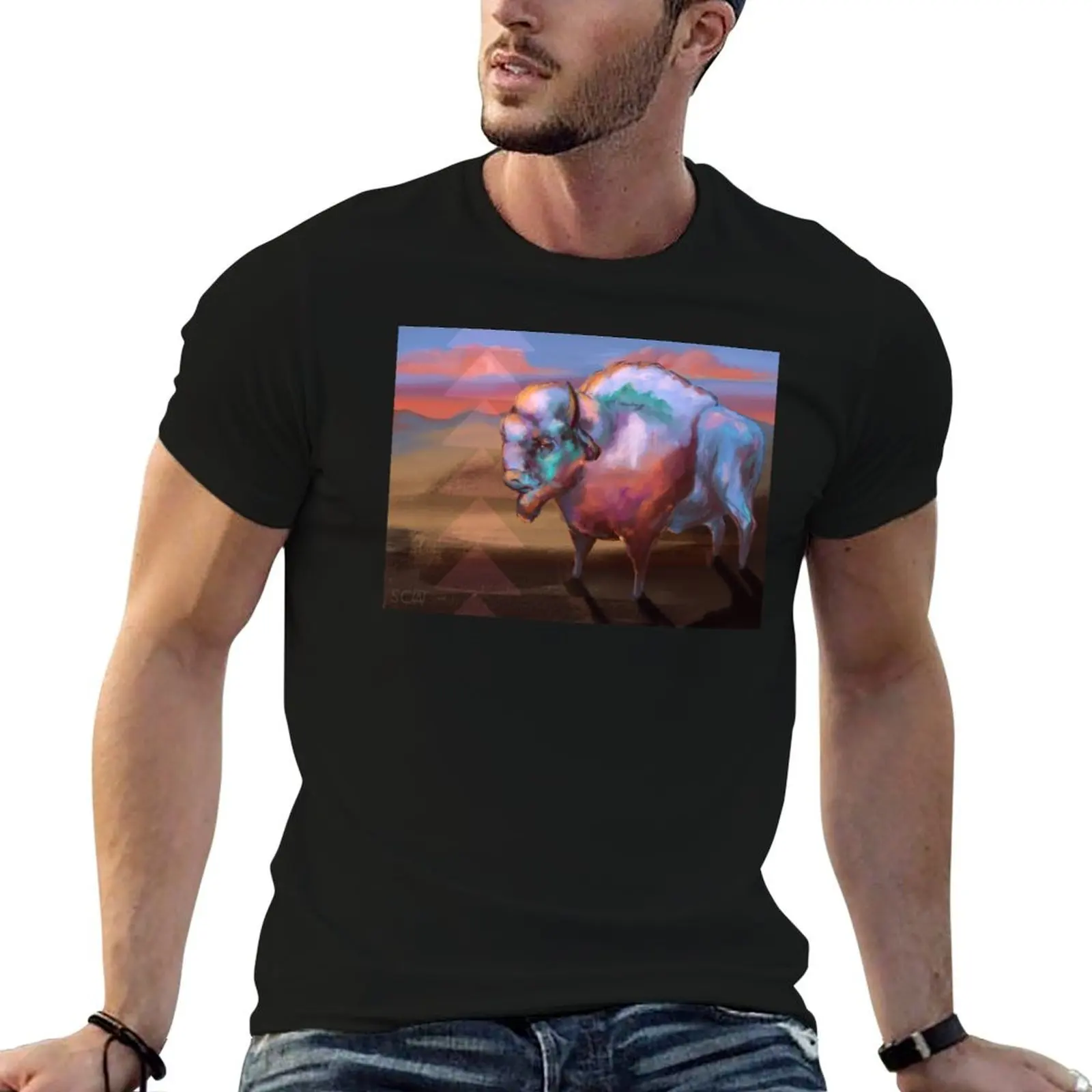 

Yellowstone Bison T-Shirt man t shirt cotton t shirts for man pack white t shirt man designer T-Shirt
