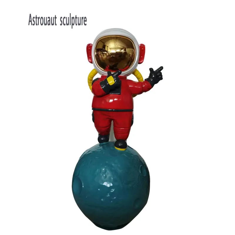 unique Creative Astronaut Rabbit Welcome Landing Ornaments Home Ornaments Space Rabbit Sculpture Mall Hotel Opening Gifts