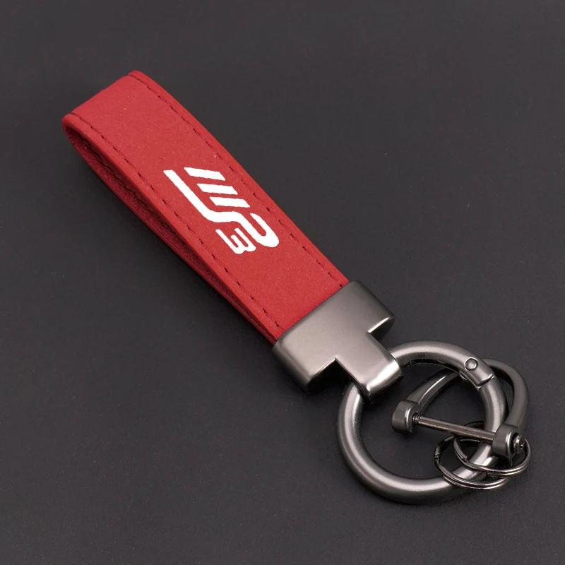 Logo Alloy Keyring Motorcycle Suede Leather Keychain For Piaggio MP3 250 300 400 500 MP3300 MP3250 MP3400 MP3500 Accessories