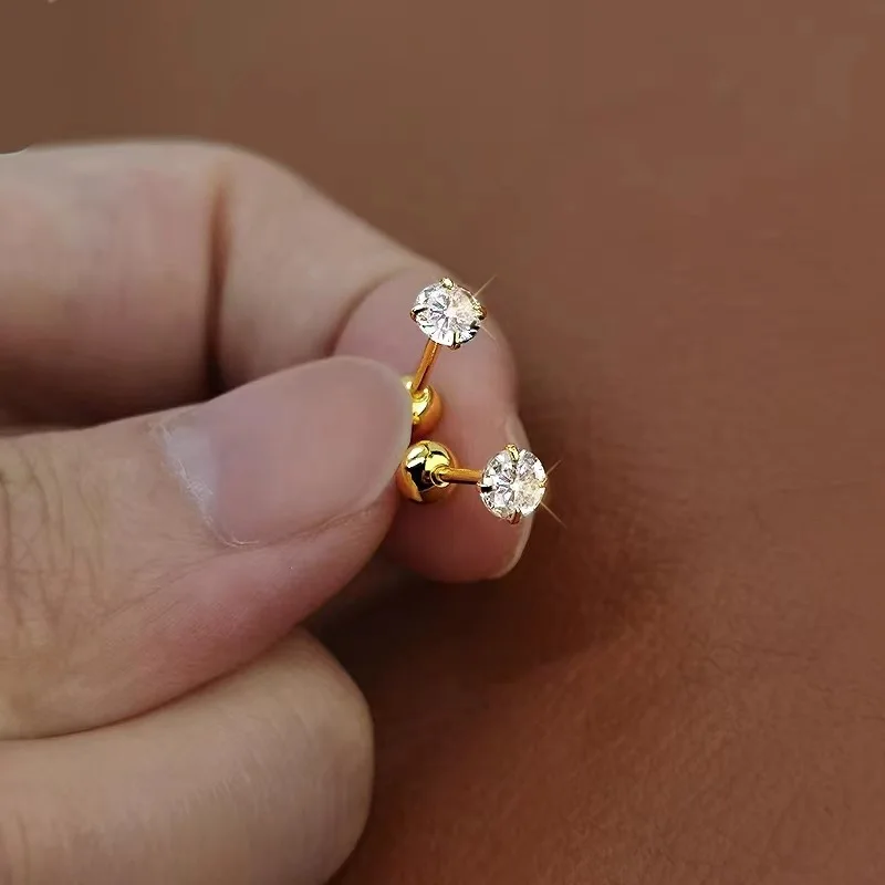 Real 0.2CT-3CT D Color Moissanite Four Claws Stud Earrings For Women Top Quality 925 Sterling Silver Wedding Jewelry Pendientes