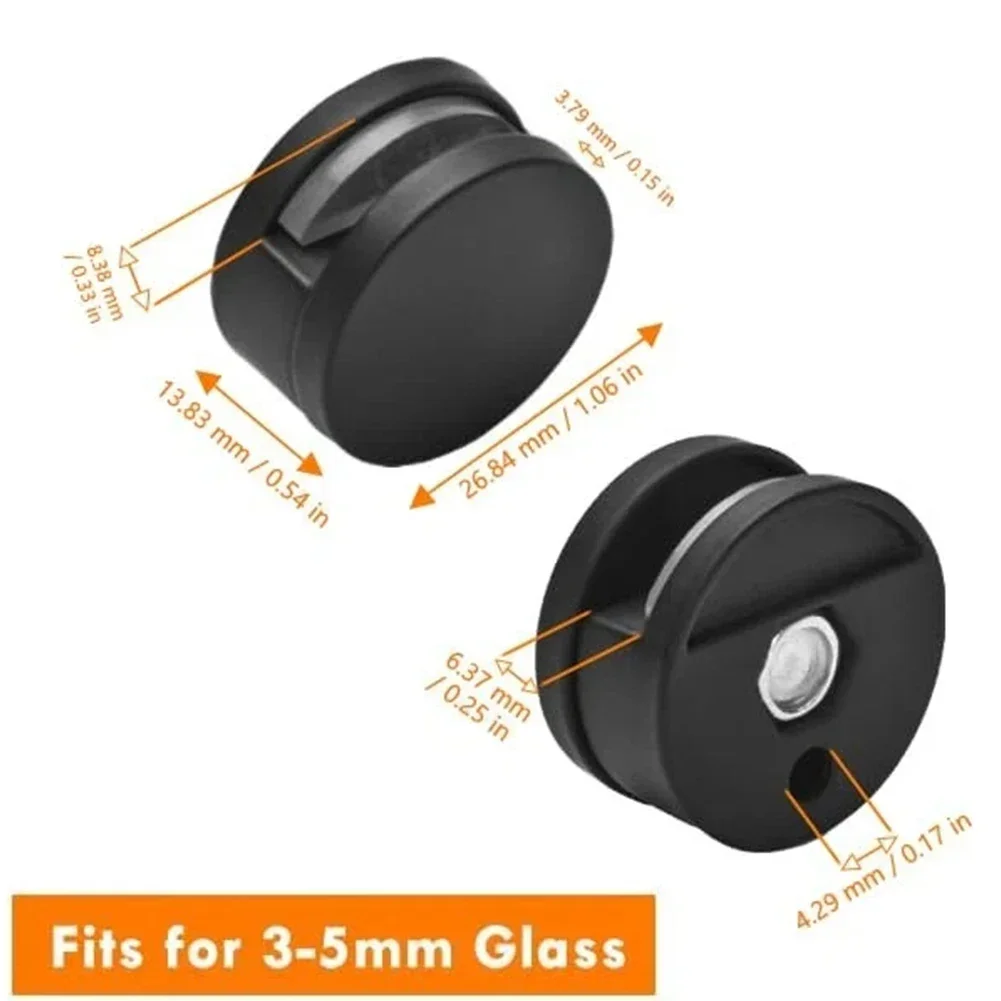 4 pezzi Specchio in vetro Clip in lega di zinco Supporto fisso Supporto per specchio da bagno Morsetto in vetro nero Clip di fissaggio per specchio Ferramenta per mobili ﻿