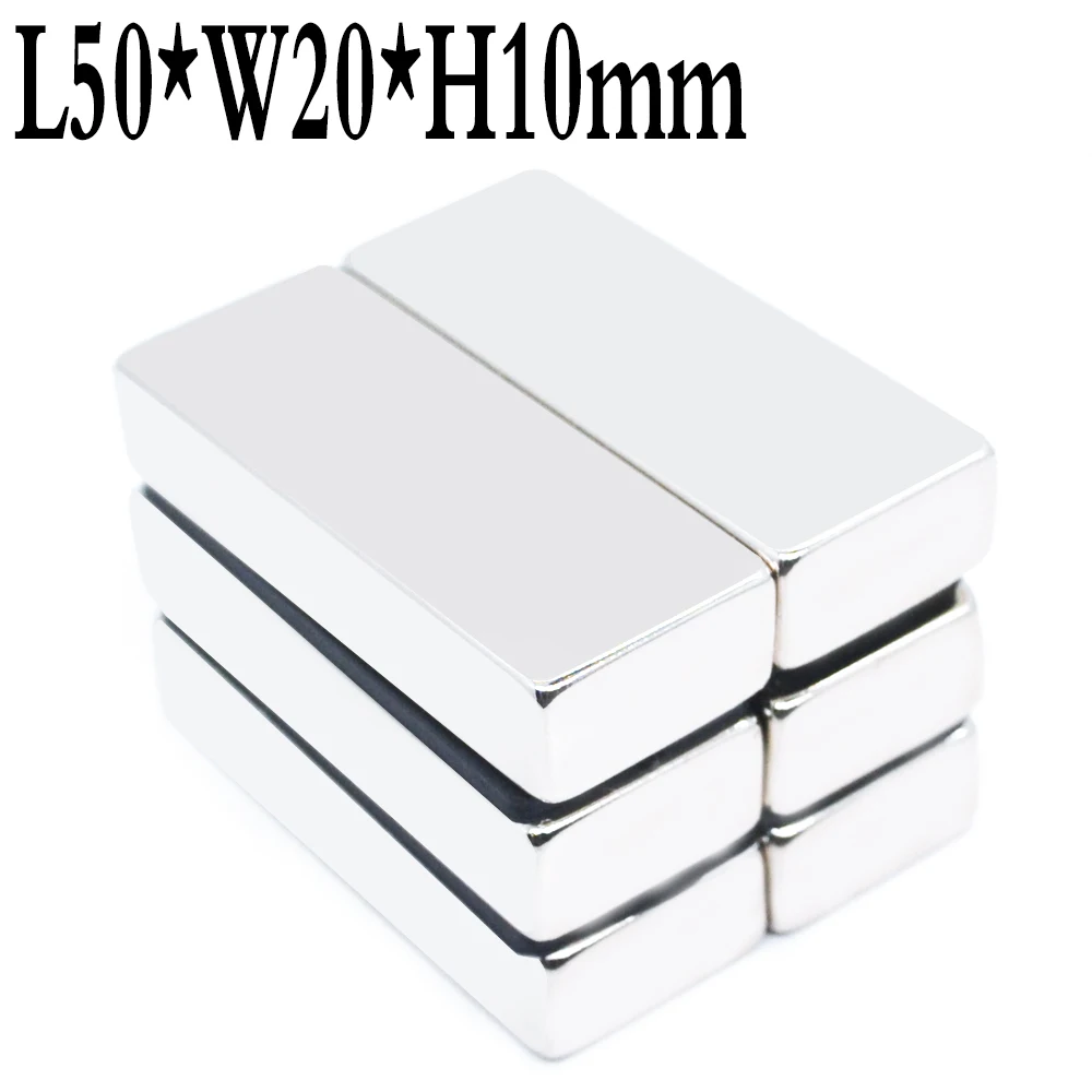 1-20pcs 50x20x10 Neodymium Magnet 50mm x 20mm x 10mm N35 NdFeB Block Super Powerful Strong Permanent Magnetic imanes 50*20*10