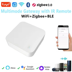 Tuya-Hub de gateway multimodo com controle remoto IR, controle de voz, Wi-Fi, Zigbee, Bluetooth, cena inteligente, automação DIY, aprendizagem