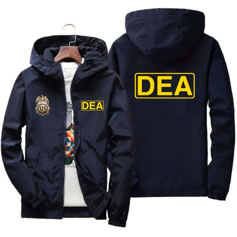 US DEA - Veste à capuche respirante pour homme, streetwear confortable, vêtements d'extérieur, couleur unie, nouvelle mode