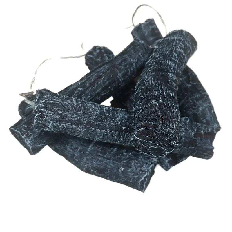 Transparent Resin Simulated Charcoal Sticks Artificial Firewood Bundle Fireplace Decoration Accessories