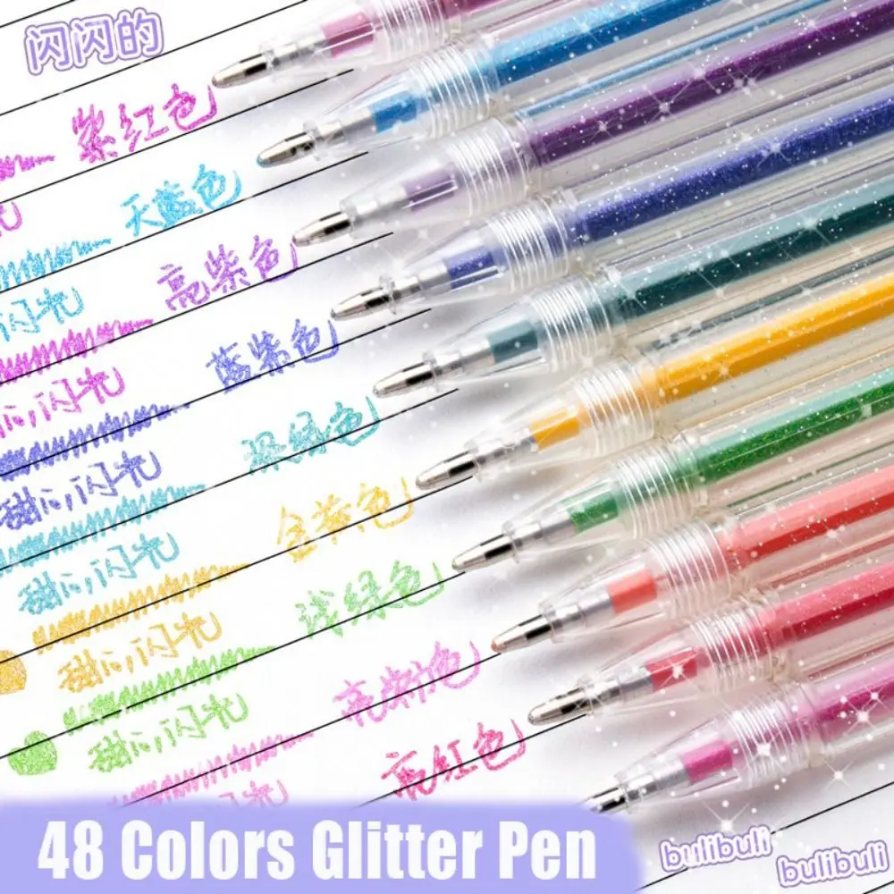 Multifunctional DIY Painting Glitter Pen 8/12/18/24/36/48 Colors Colorful Shiny High Gloss Drawing Pen Fluorescent Pen Students
