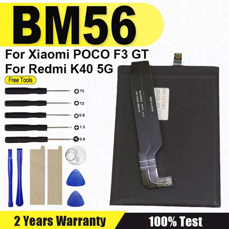 

Battery BM56 Battery For Xiaomi POCO F3 GT / Redmi K40 5G BM56 High Quality Mobile Phone Bateria + Tools