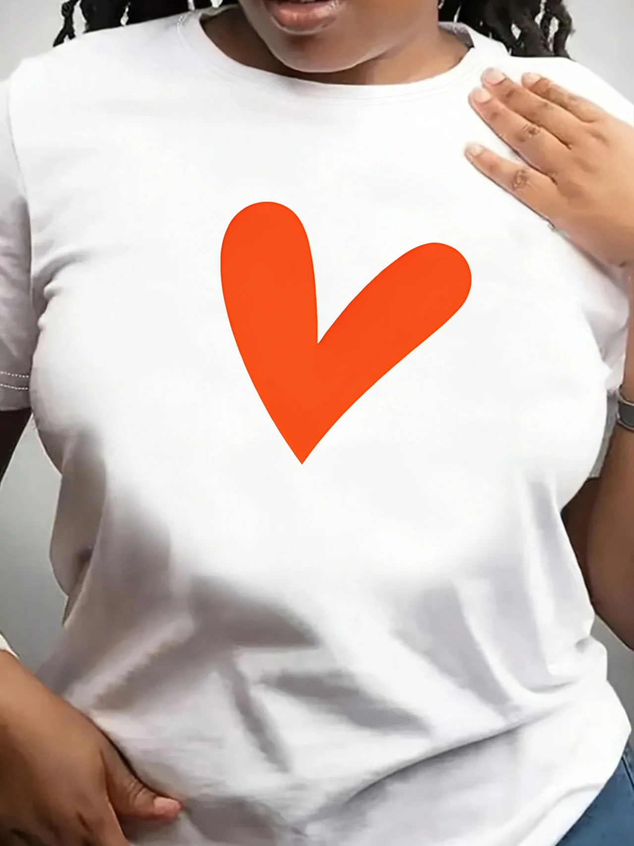 

【ZXH11140】Женская футболка с круглым вырезом и принтом Creative Love, летняя повседневная футболка с коротким рукавом, универсальная, в уличном стиле