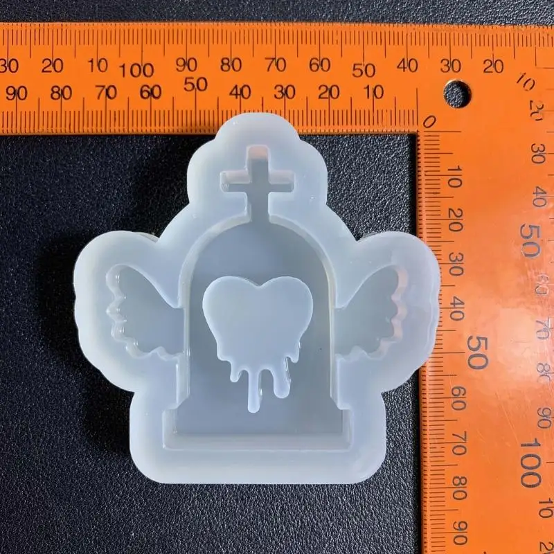 37JB Silicone Shaker Mold Love-heart Wing Tombstone Epoxy Resin DIY Jewelry Necklace Pendant Craft Casting Tool