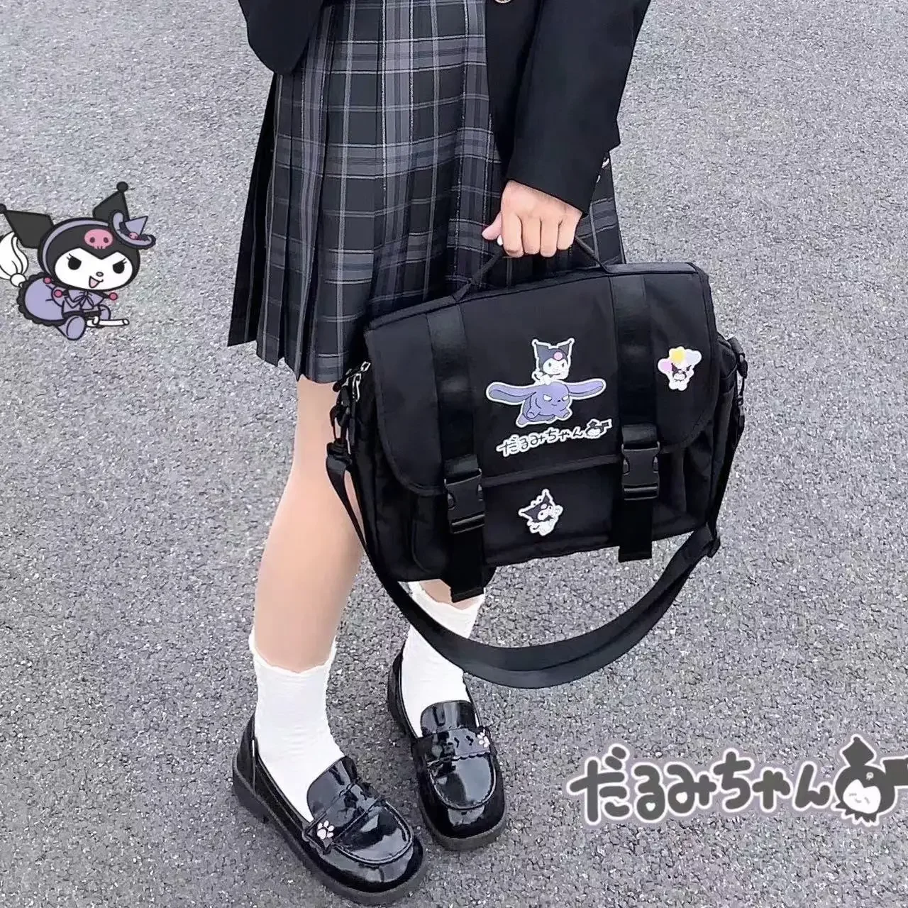 Sanrio Campus School Bags for Teenage Girl Portable Travel Backpack Kawaii Kuromi Melody Cinnamoroll Women Harajuku Shoulder Bag