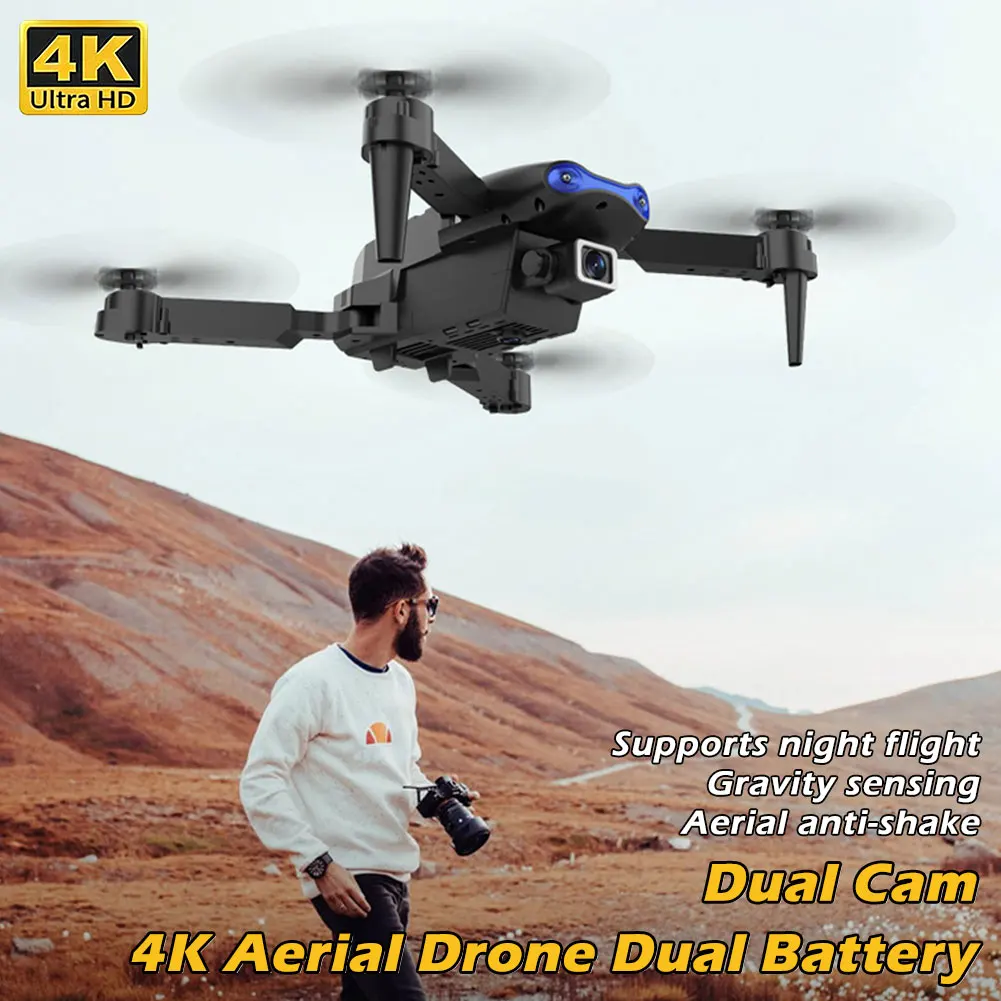 E99 Pro المهنية واي فاي طائرة بدون طيار FPV زاوية واسعة HD 4K كاميرا الارتفاع عقد طوي أجهزة الاستقبال عن بعد لعبة أطفال هدية