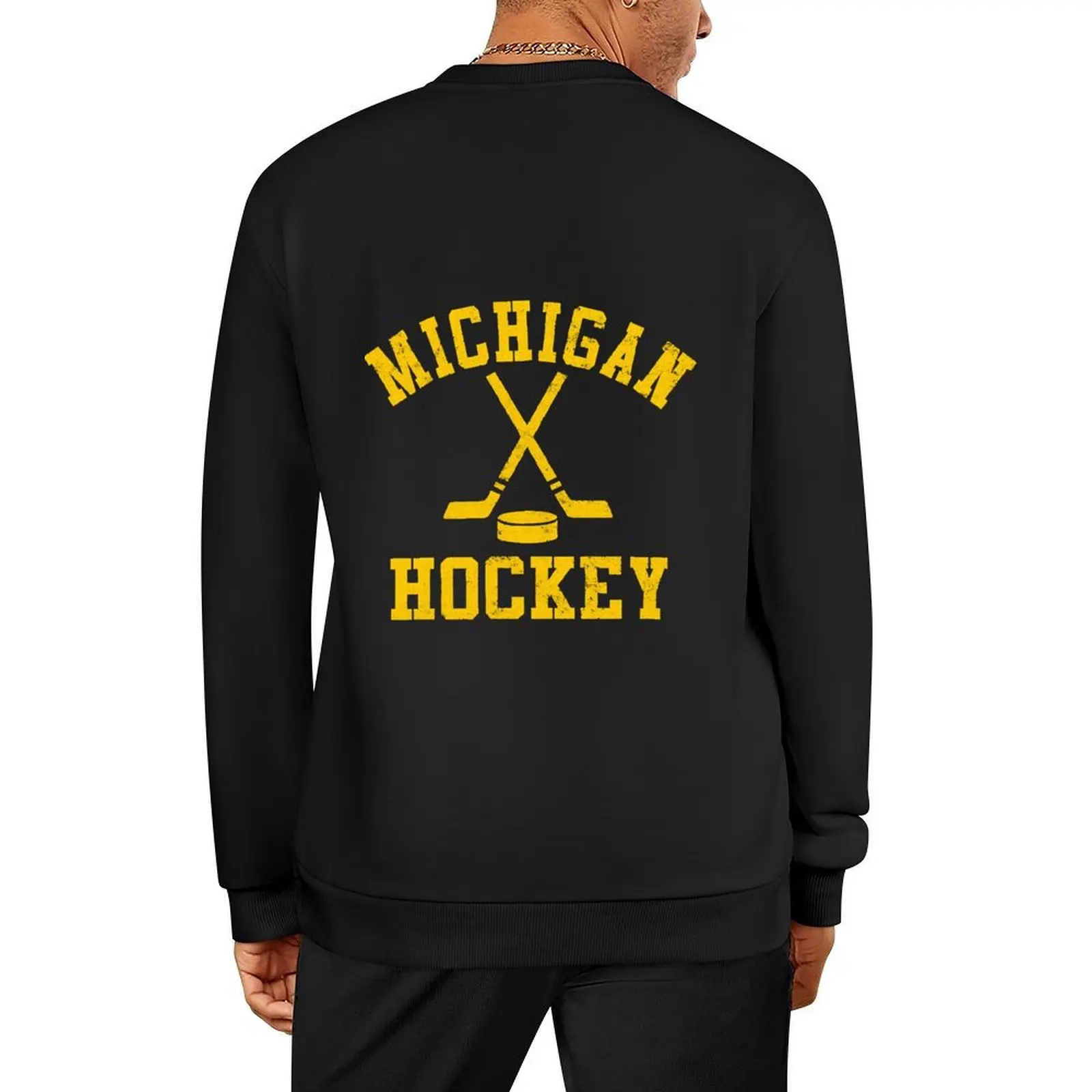 

Vinage Michigan Hockey Pullover men's clothing japanese style autumn new products fashion men hooded sweatshirt