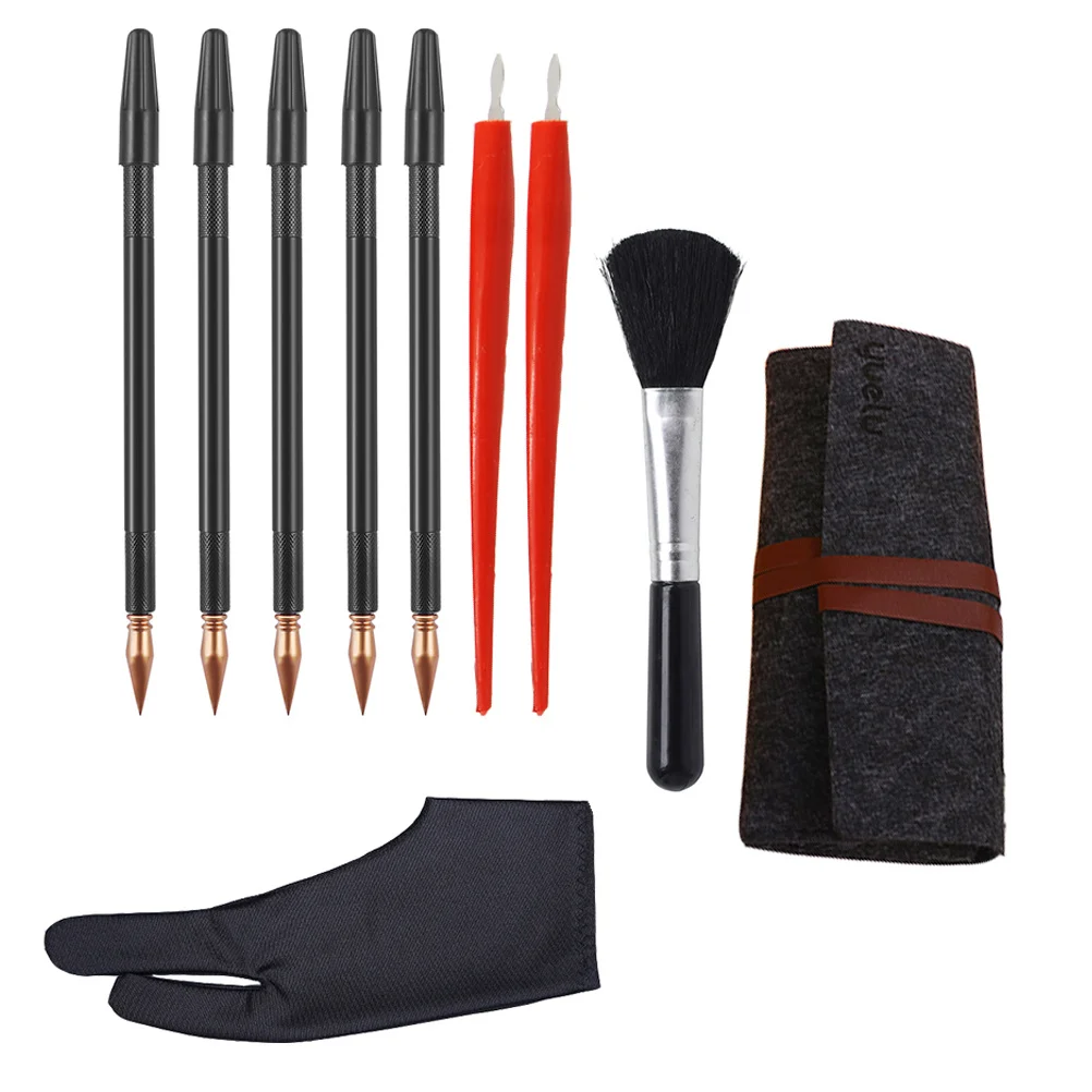 10 pcs Scratching Tools Kit Scratch Painting Pens Set For Diy Art Drawing Scraping Tools Paper Craft Set Children Crafts Pens