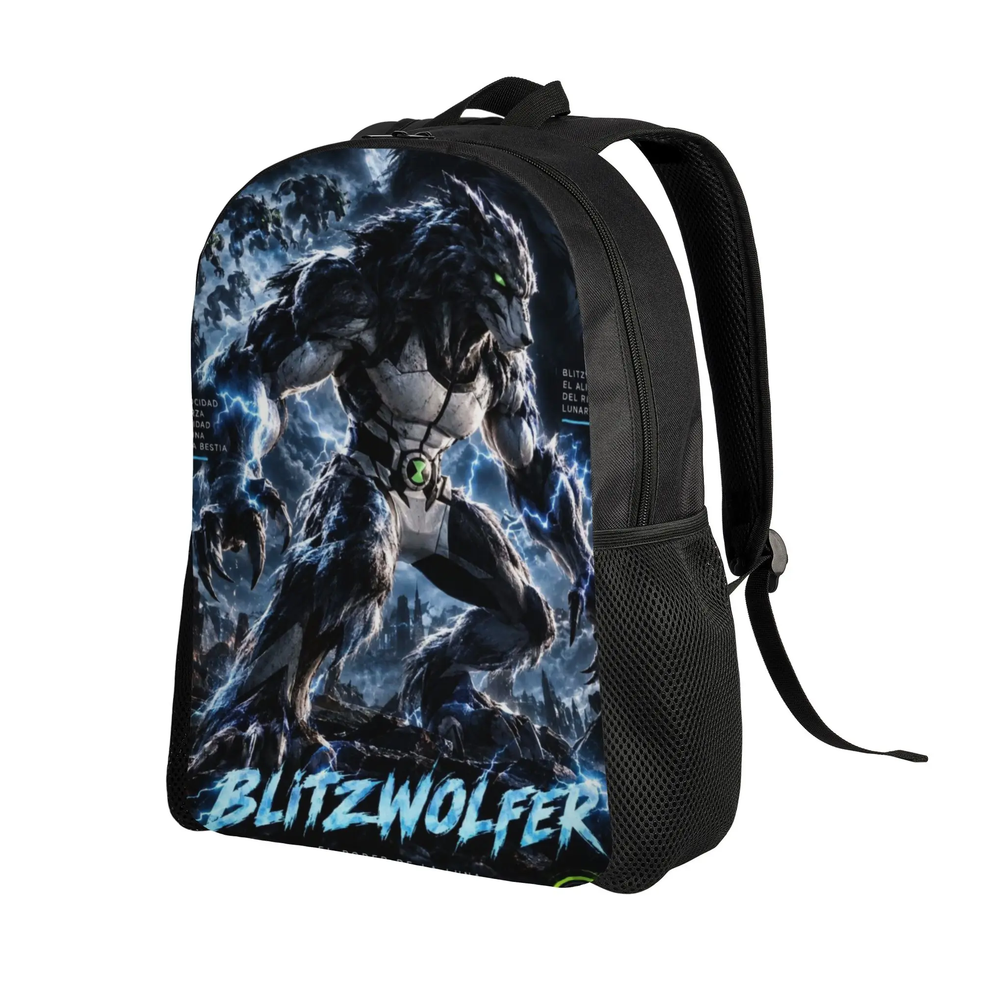Knapsack Back to school season Gray Wolf Alien Hero Howling  Snack Storage Backpack