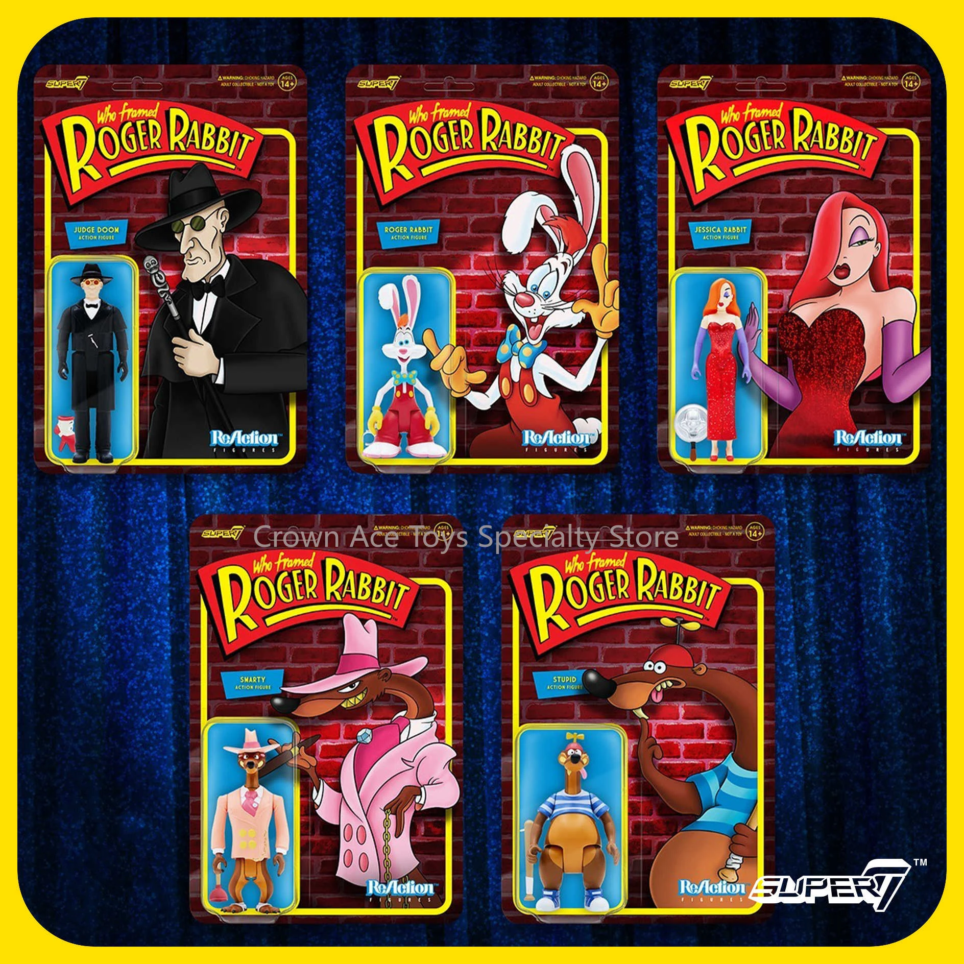 In Stock Super7 Who Framed Roger Rabbit Jessica Rabbit Judge Doom Smarty Stupid Hanging Card 3.75in Action Figure Trendy Toys