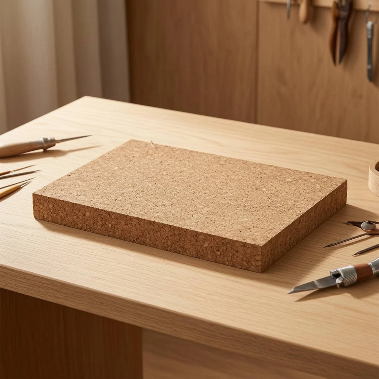Leathercraft Cork Board Sturdy Cork Board with Needle Storage Sheet Thick High Quality for Leathercrafters, Workshop, Bench Work
