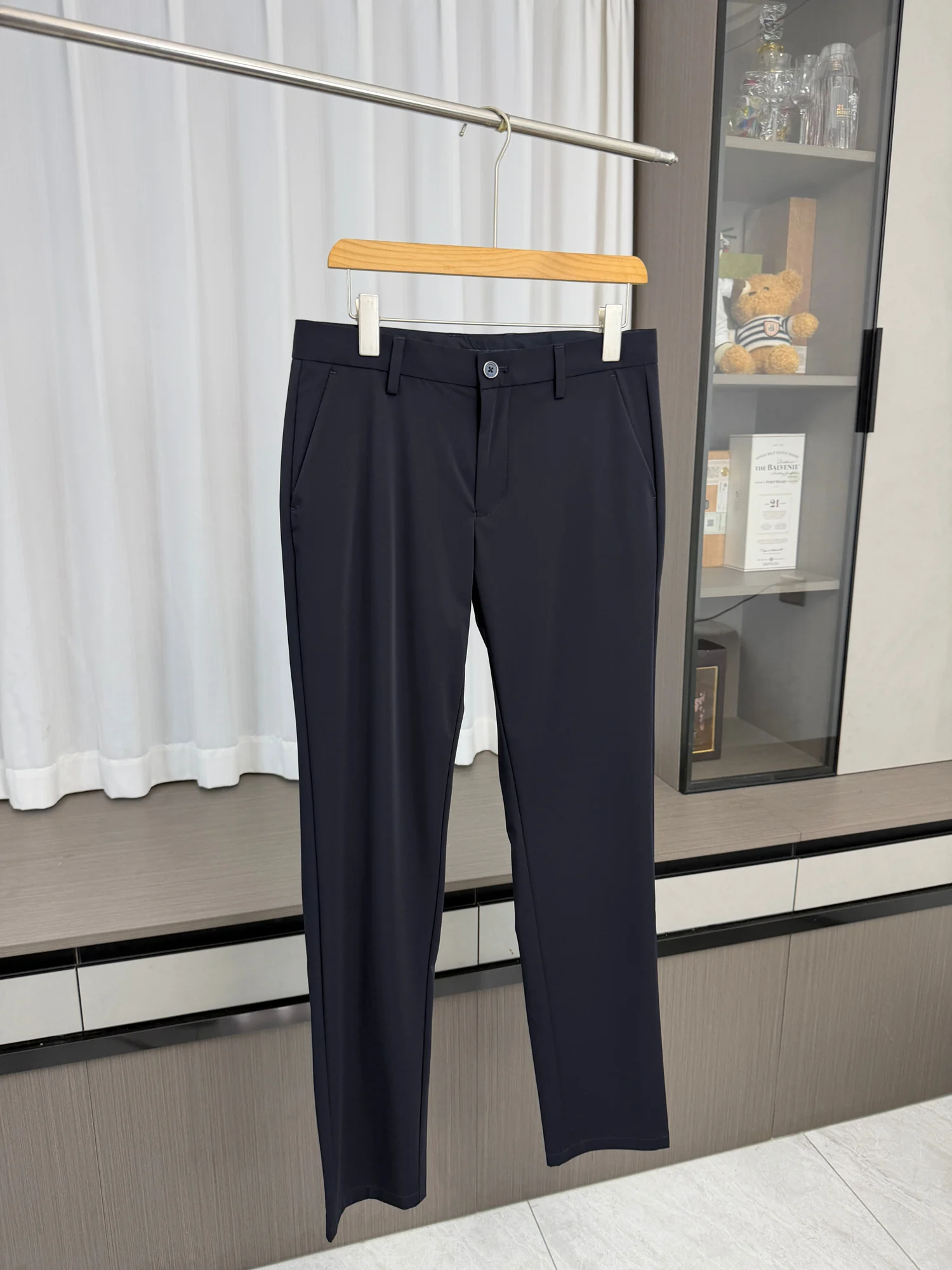 

Men's Business Casual Straight Leg Elastic Comfortable Spring Long Pants Breathable Stretchy Daily Wear Youth Fashion