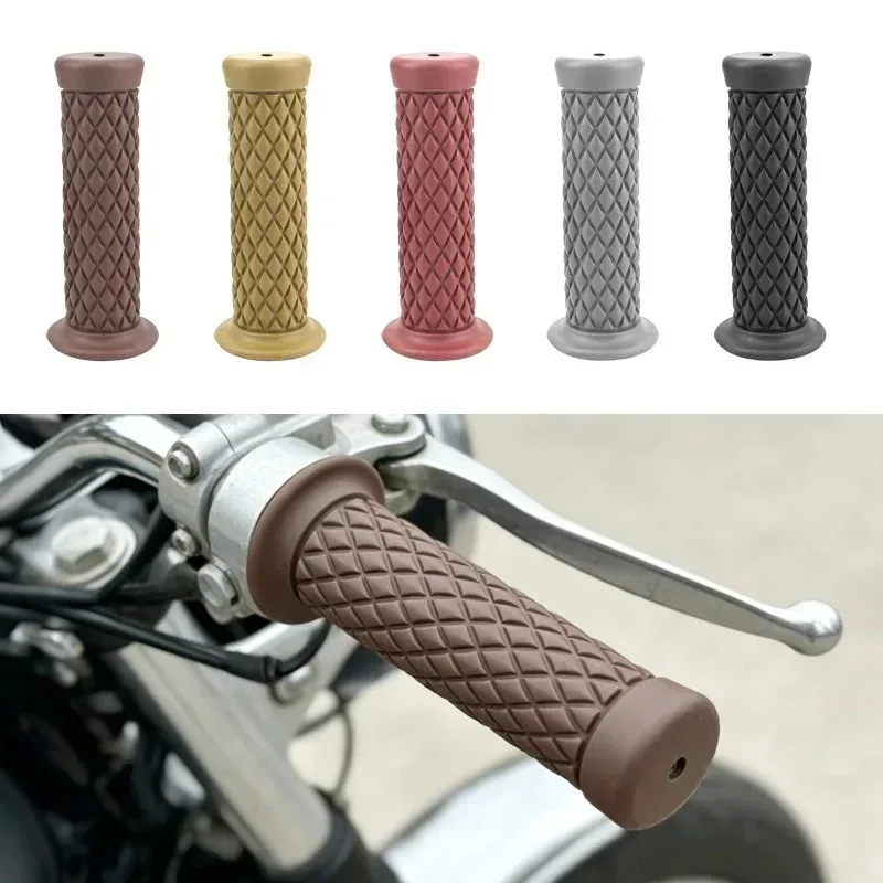 1pair Cafe Racer Moto Grip Retro Classic Motorbike Grips Handle Bar Vintage Scooter Accessories for Motorcycle Handlebar
