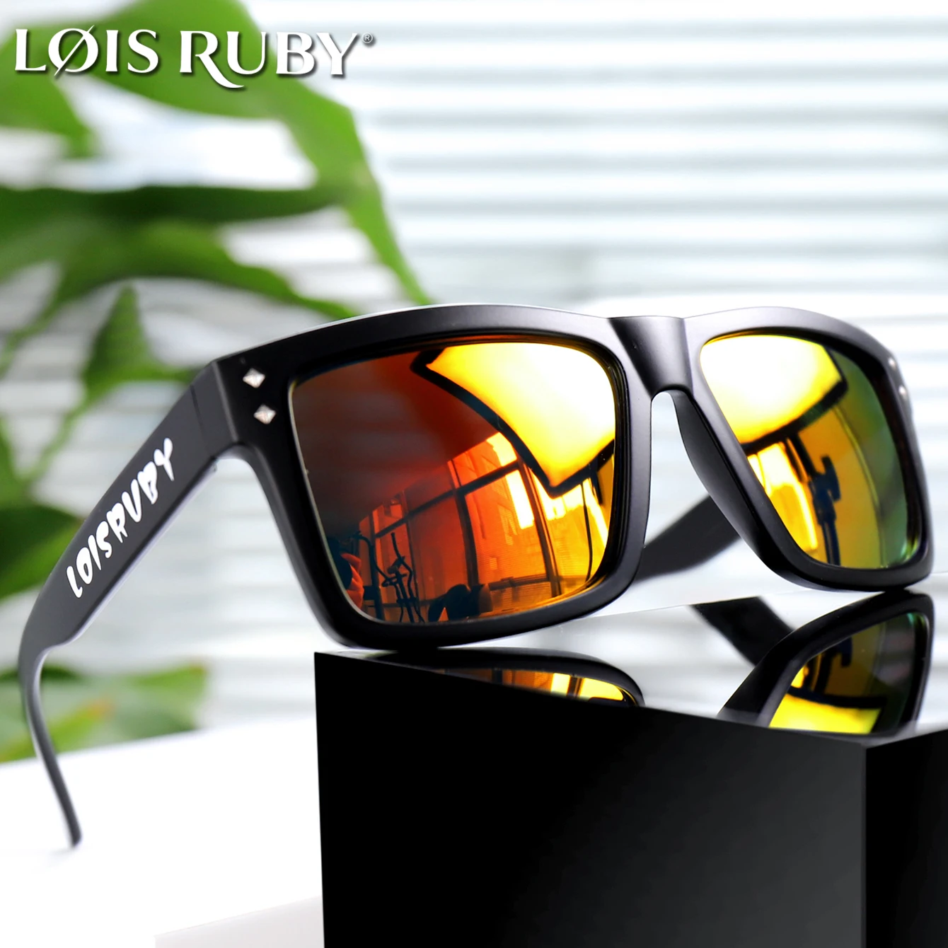 Klassische Sonnenbrille der Modemarke für Damen und Herren, lässige quadratische Farbtöne mit UV-Schutz für Outdoor-Sportarten, Radfahren, Angeln
