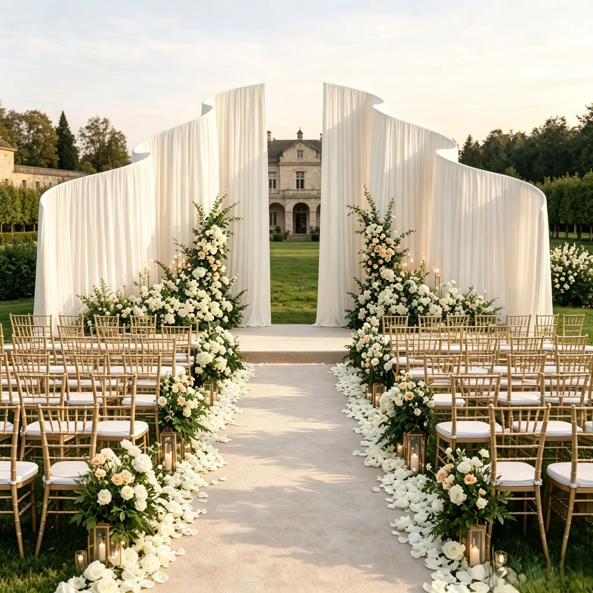 Metal Wavy Arch Frame Backdrop Support Iron Construction Wedding Ceremony Birthday Party Outdoor Event Photo Background Decor