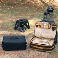 15L Camping Cookware Organizer with Handle Trunk Organizer Large Capacity Cooker Storage Bag Oxford Cloth for Climbing Picnic