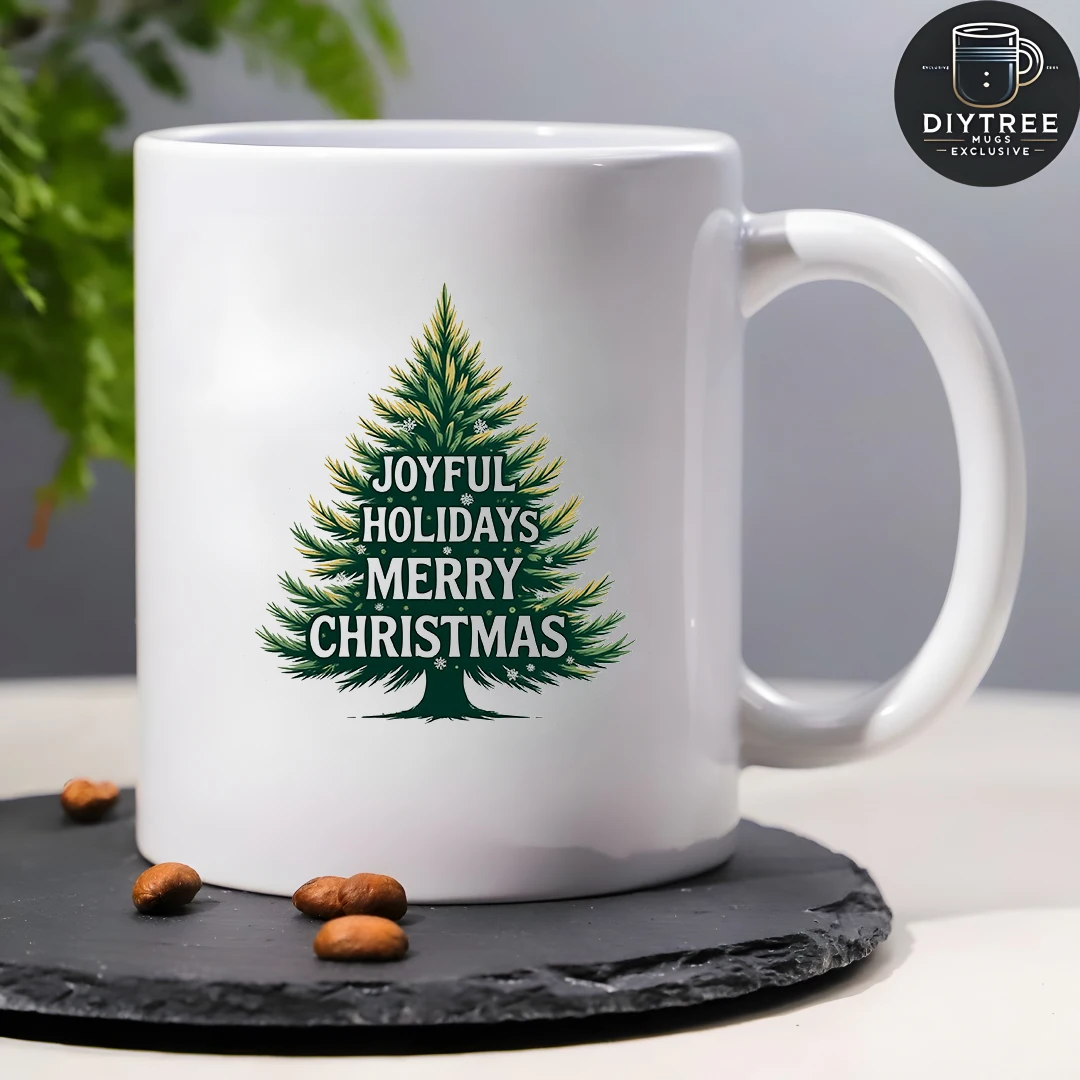 Taza de 11 oz + taza con diseño de árbol de Navidad, regalo de Navidad, taza para niños, juego de tazas de café para oficina familiar
