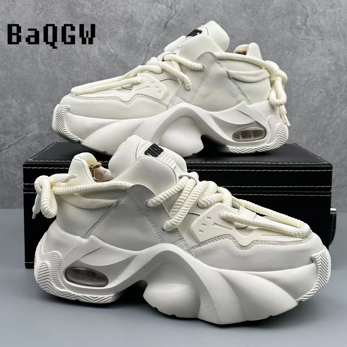 

Men's Chunky Sneakers Shoes for Spring New Tenis Breathable High Sole Design Male Casual Sports Fitness Running Shoes Footwear