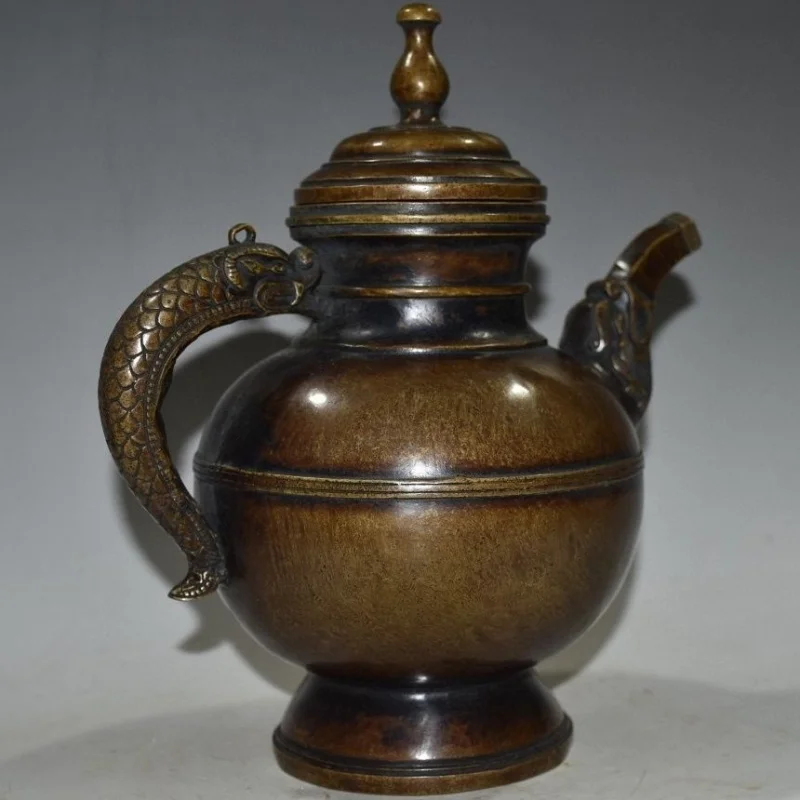 

Чайник-дракон из чистой меди в античном стиле с носиком-драконом и ручкой-драконом, медный горшок для вина, чайник, горшок Benba, уникальная ручка