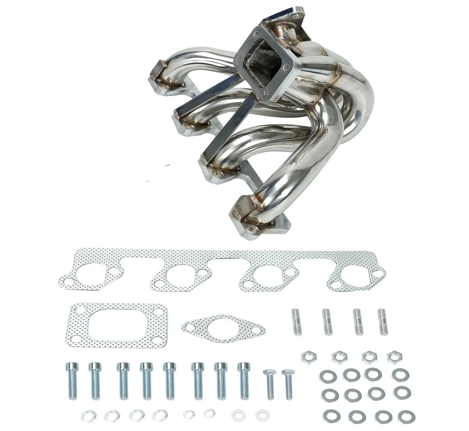 

Exhaust Manifold Header T3 Center Mount For 79-89 2.3L Ford Mustang SVO Thunderbird TC XR4Ti Turbo