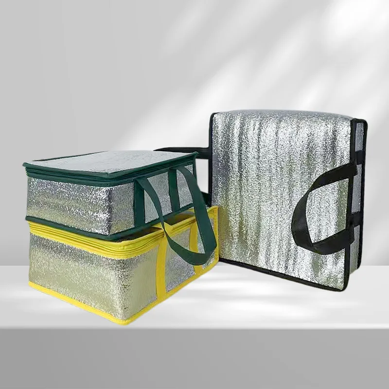 Handheld Pizza Delivery Thermos Packet Pizza Thickened Aluminum Foil Insulated Lunch Box Bag Delivery Cake Ice Pack Bags