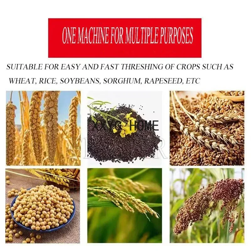 Multifunctional Small Household Rice Wheat Grain Multiple Crops Thresher Millet Soybean Rapeseed Sorghum Threshing Machine