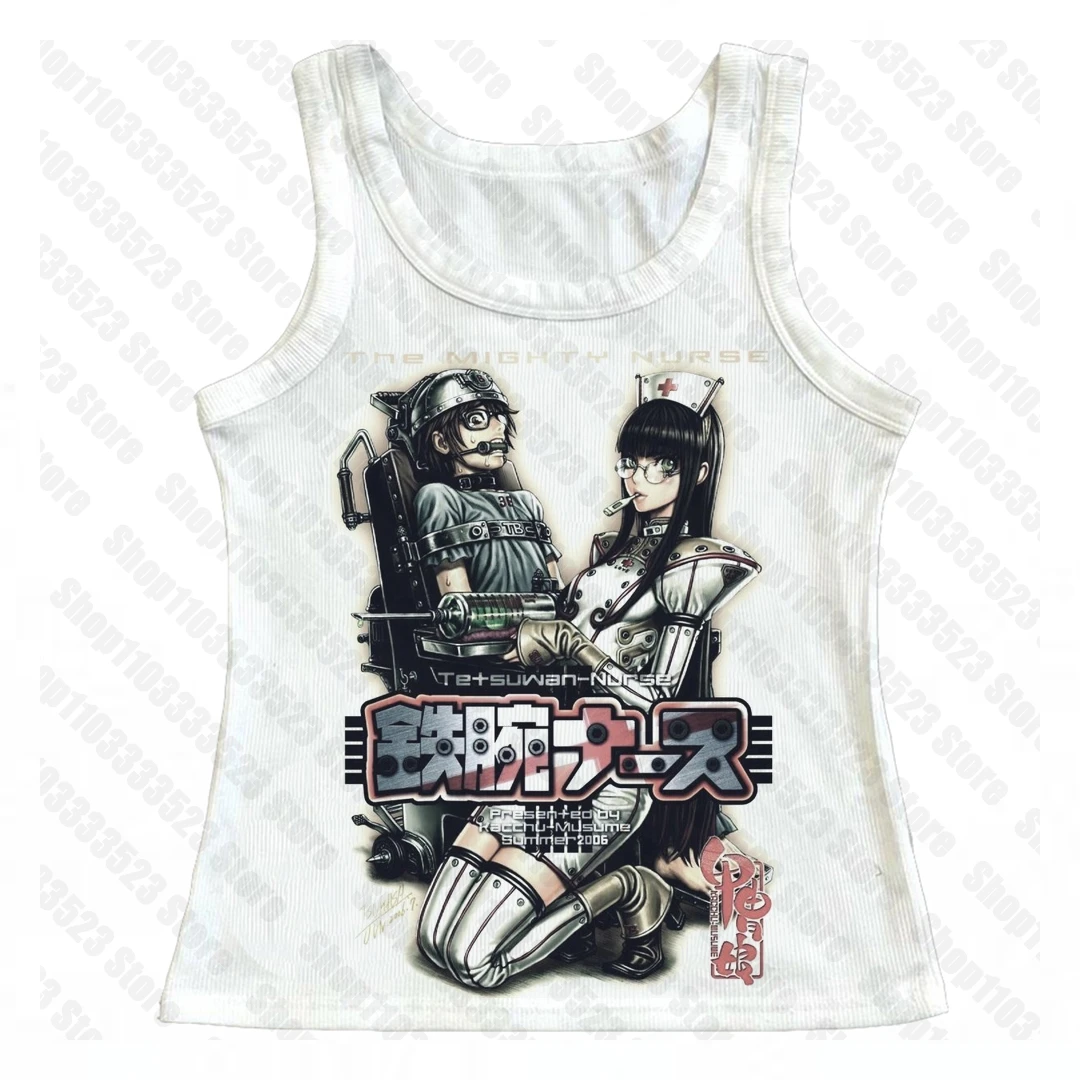 Moda de verano Y2k estilo Punk gótico estampado calle chaleco Emo niñas 2000s Retro Punk carta impresión bebé tanque ropa de mujer