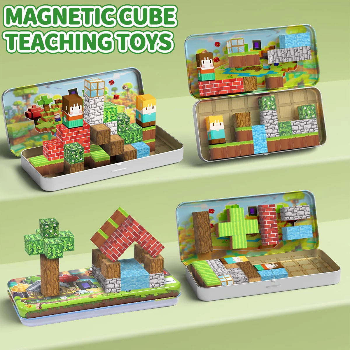 Magnetic Building Blocks Constrution Sets Forest World，STEM Learning Building Blocks Toys For Kids，Gifts Fun Stress Relief Toys