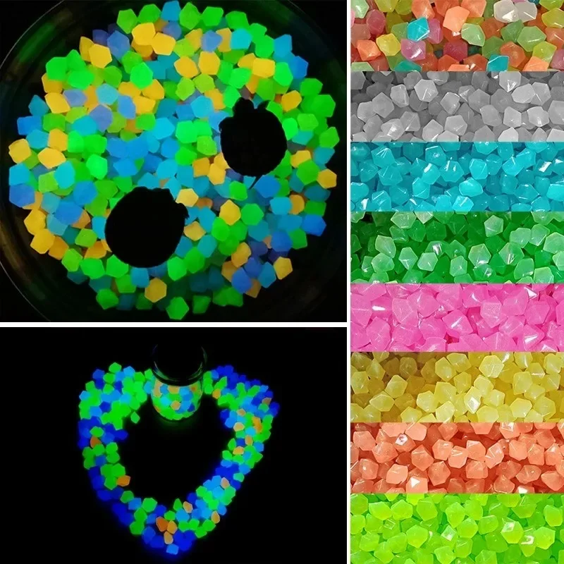 

50Pcs Luminous Stones Fish Tank Aquarium Ornament Glow In The Dark Pebbles Outdoor Yard Lawn Path Walkways Decorations