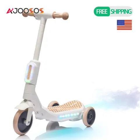 2in1 Kids Ride On Three-Wheel Balance Electric Scooter Toy for kids W/Spray Wider Pedal Independent Light Switch For Kids 3+