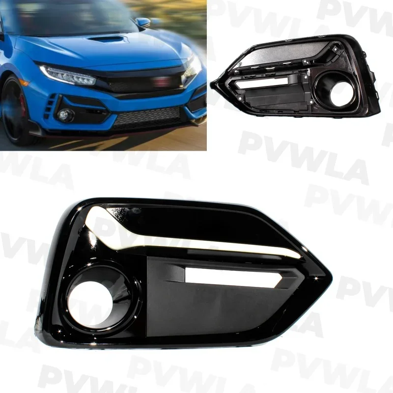 

1pc Right Side Fog Light Lamp Grille Cover Housing For Honda 10th civic FK8 FK7 2019 2020 2021 Car accessories