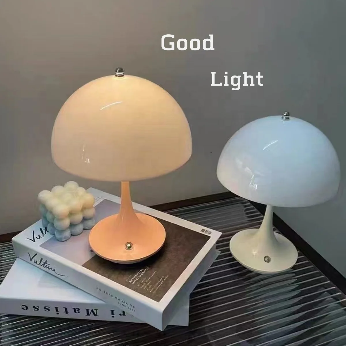 Modern Bedside Mushroom Table Lamp Bedroom USB Rechargeable LED Night Light Room Dining Table Decorative Table Lamp Lighting