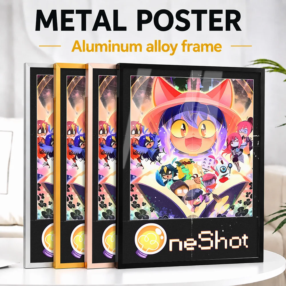 Oneshot Game Metal Poster With Aluminum Alloy Frame Personalized Hero Tribute Wall Art Designed For Players To Display In Studio