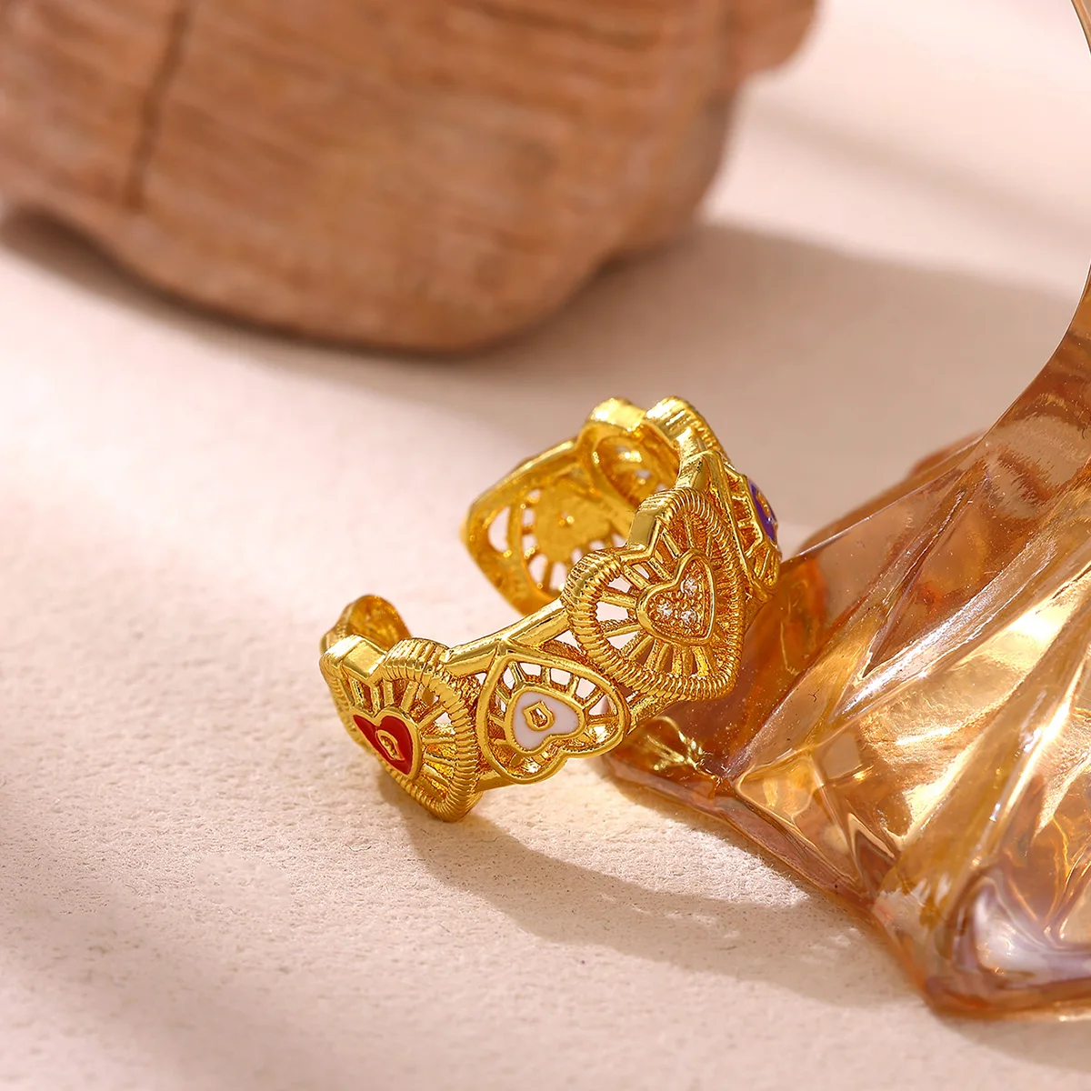 

Romantic Heart Zirconia Women's Rings 18K Gold-Plated Jewelry Ring Gift Sexy Woman Acesoriey