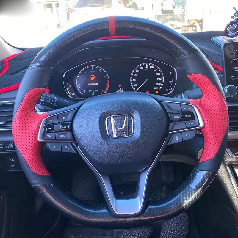 

For Honda Accord 10 2018-2022 Odyssey 2021-2026 City 2023-2025 Manual Sewing Car Steering Wheel Covers Braid Customized Leather
