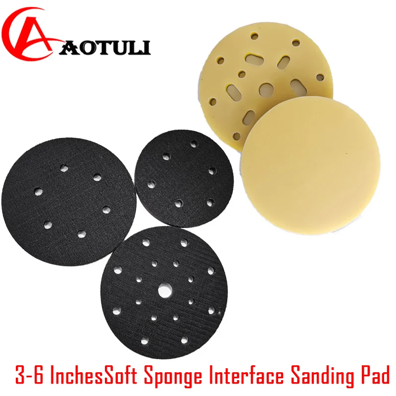 Sanding Pad Soft Sponge Interface 3-6 Inches 0-17-Hole Sanding Machine Soft Cushio Grinding Car Polishing Spray Paint